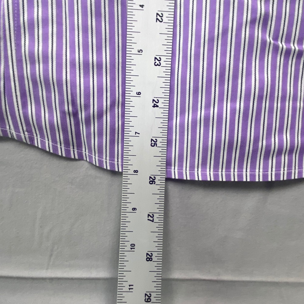 Brooks Brothers Womens Purple Striped Non-Iron Fitted Stretch Shirt Size 10 - Picture 8 of 16